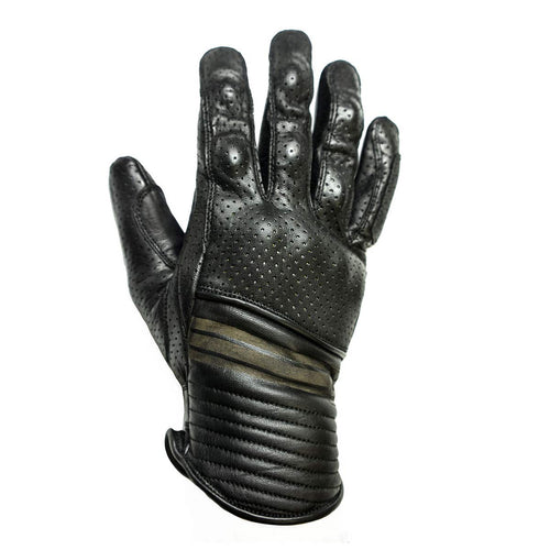 HELSTONS CORPORATE SUMMER LEATHER MOTORCYCLE GLOVE - BLACK