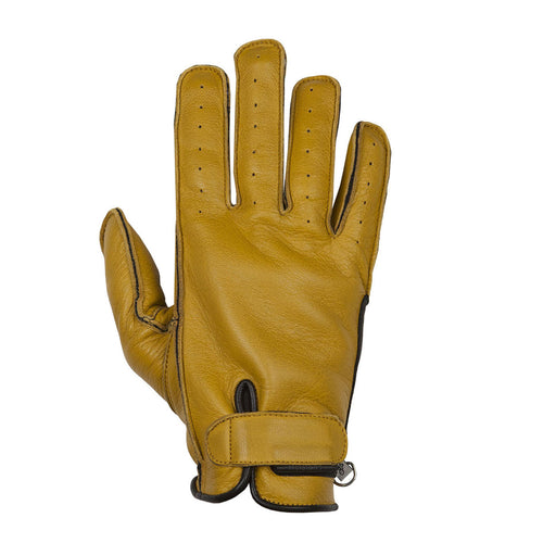 HELSTONS HIRO SUMMER LEATHER MOTORCYCLE GLOVES - GOLD/BLACK