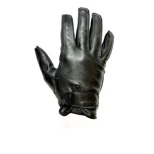 HELSTONS HIRO SUMMER LEATHER MOTORCYCLE GLOVES - BLACK