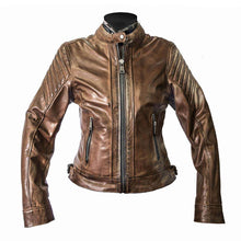 HELSTONS WOMENS STAR LEATHER MOTORCYCLE JACKET - SOFT CAMEL