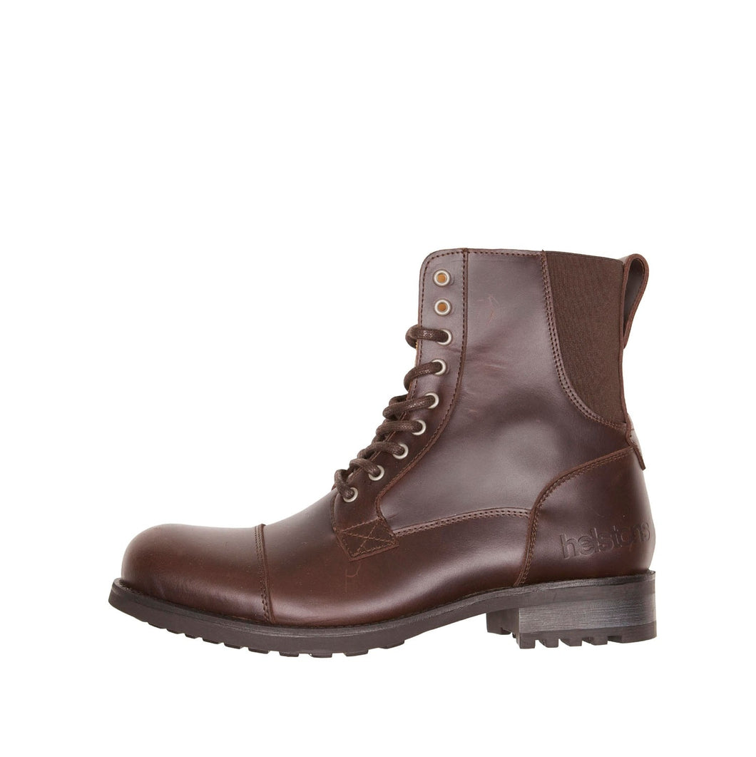 HELSTONS STEVE LEATHER MOTORCYCLE BOOTS - ANILINE BROWN