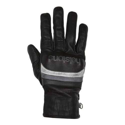 HELSTONS MORA SUMMER LEATHER MOTORCYCLE GLOVE - BLACK/WHITE/GREY