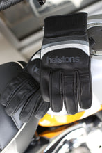 HELSTONS MORA SUMMER LEATHER MOTORCYCLE GLOVE - BLACK/WHITE/GREY