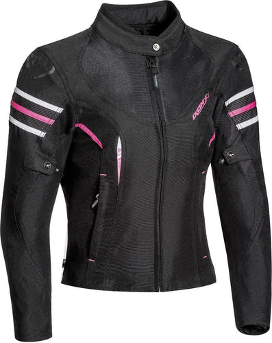 IXON ILANA LADY BLACK/WHITE/FUCHSIA WOMENS TEXTILE JACKET