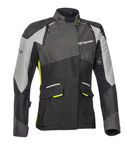 IXON BALDER BLACK/GREY/BRIGHT YELLOW WOMENS TEXTILE JACKET