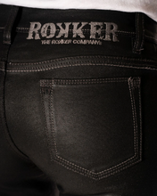ROKKER THE LADY BLACK MOTORCYCLE RIDING JEANS STONEWASHED